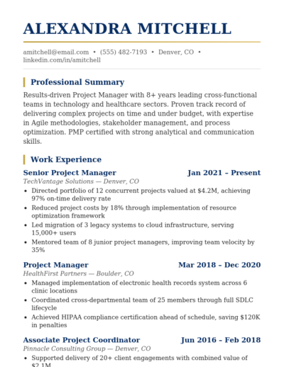 Executive resume template